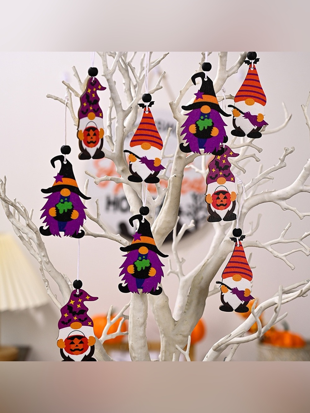 Halloween Gnome Hanging Ornaments Set